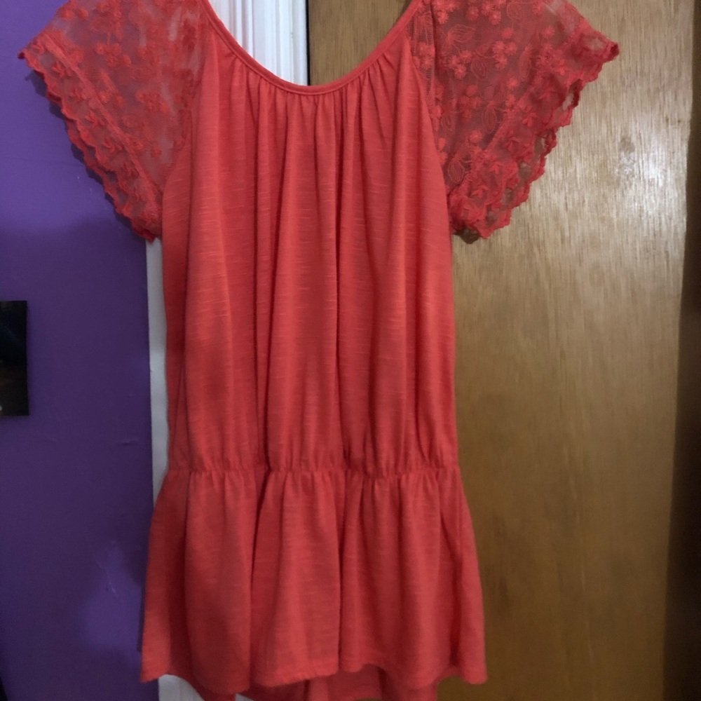 Lace top burnt orange